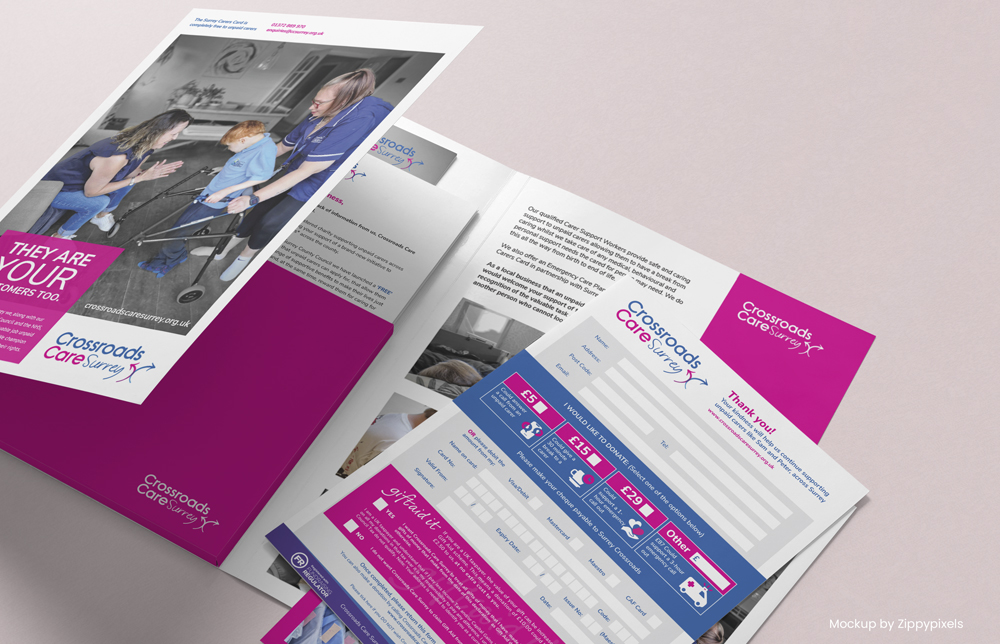 Crossroads Care Surrey print design project